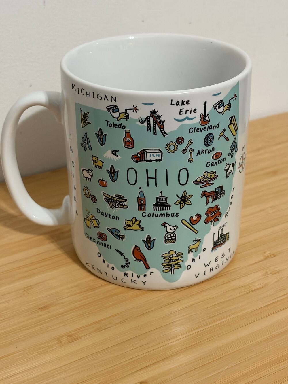 222 Fifth My Place Ohio Map Coffee Mug State Souvenir Ceramic Tea Cup 15 oz